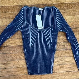 Stylish Blue Striped Women's Top